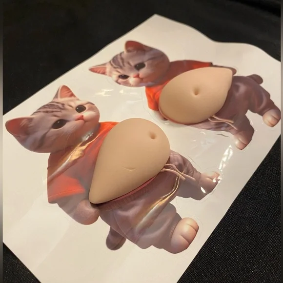Pudgy Belly Kitty 3D Fidget Sticker Set - Help for stress & anxiety, ADHD NWOT - Picture 3 of 5